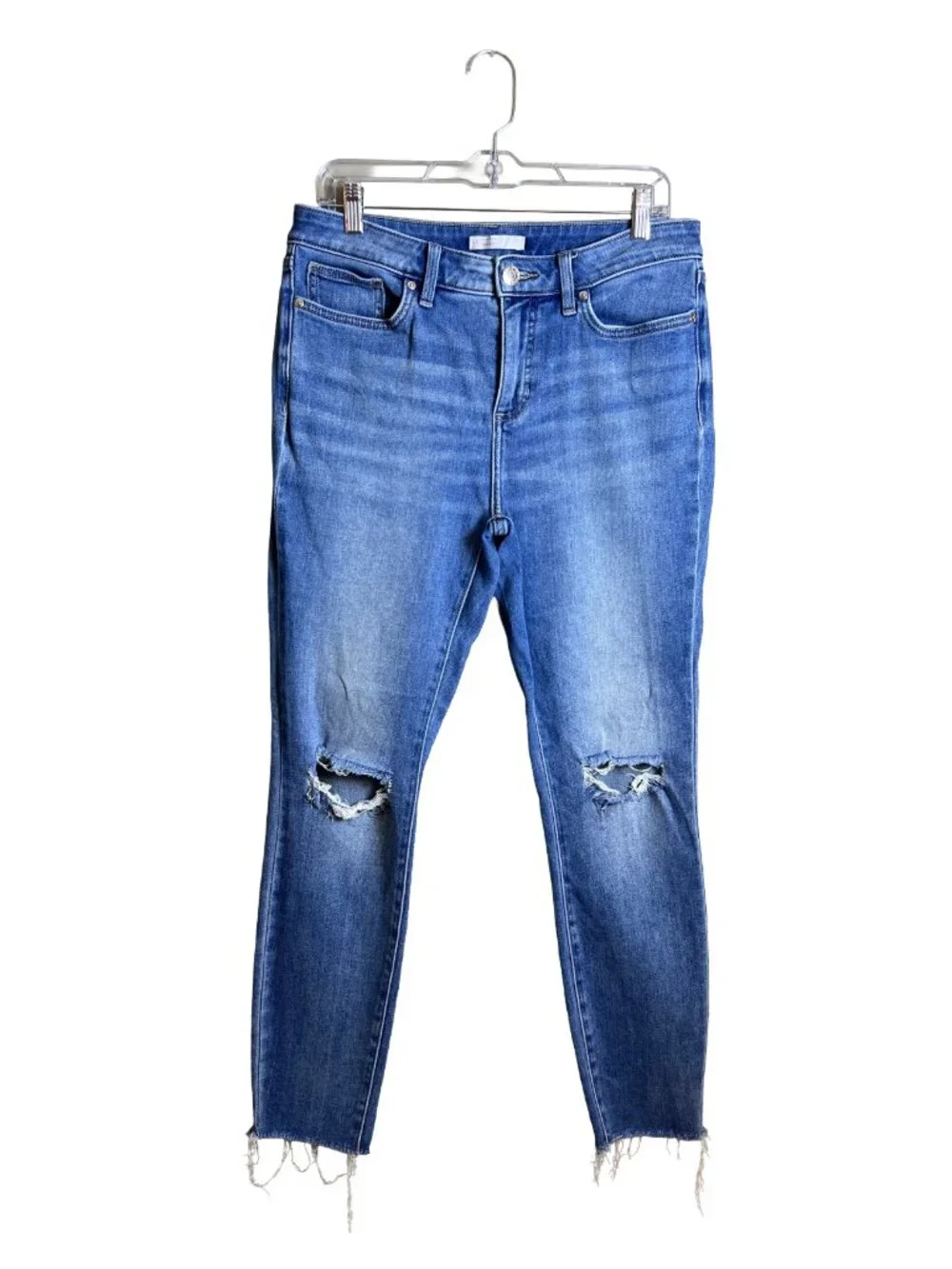 LC Lauren Conrad Distressed Skinny Jeans Blue Size 10